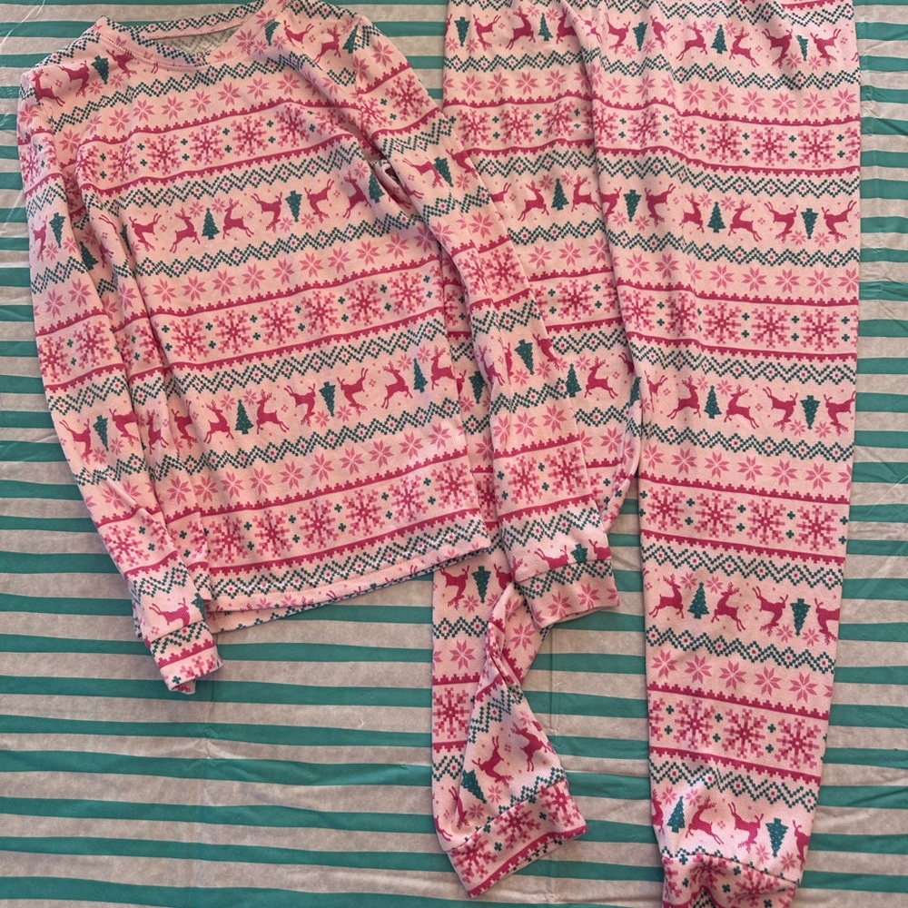 Cuddl Duds Girls Size 14 fairie brushed knit pj set